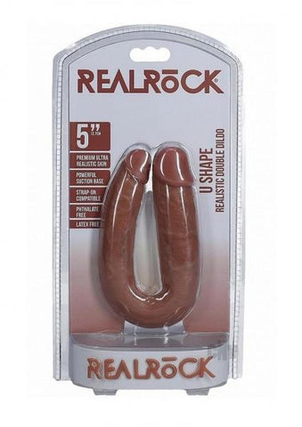 Realrock 5 In. U-shaped Double Dildo Tan