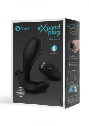 B-vibe Expand Expanding And Vibrating Remote Control Plug Black