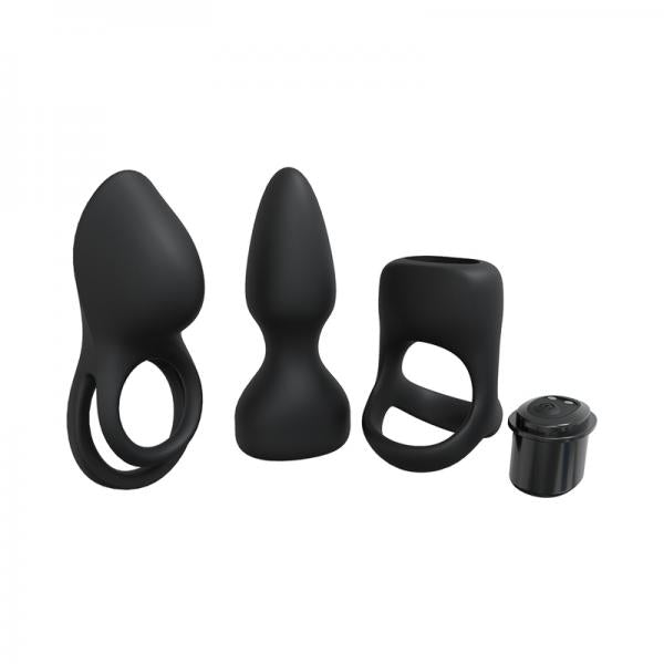 Loveline Pleasure Kit 10 Speed Silicone Rechargeable Waterproof Black