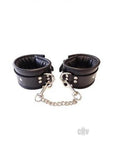 Padded Leather Ankle Cuffs Black