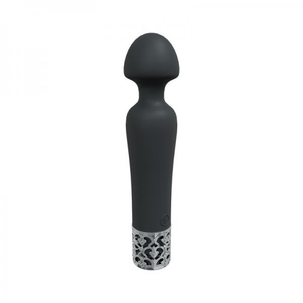 Royal Gems Scepter Silicone Rechargeable Vibrator Black