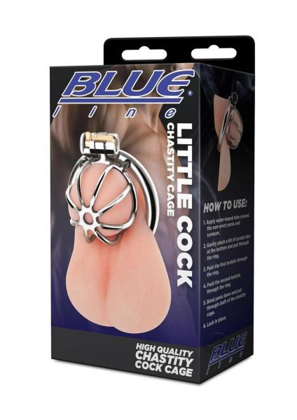 Blue Line Little Cock Chastity Cage