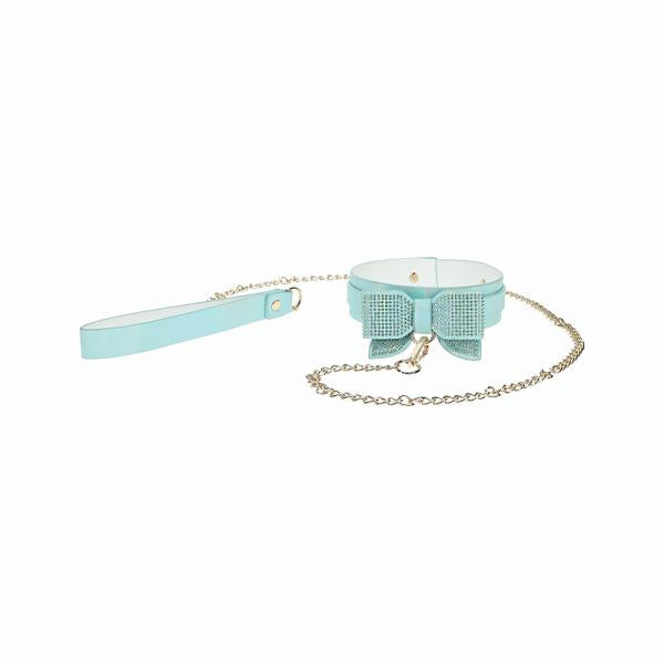 Ouch! Paris Collection Collar With Leash Blue