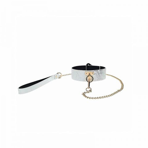 Ouch! Florence Collection Collar With Leash White