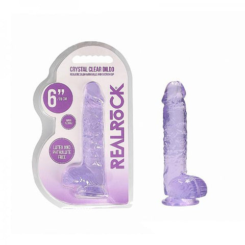 REALRoCK Jelly  Dildo With Balls 6 Purp