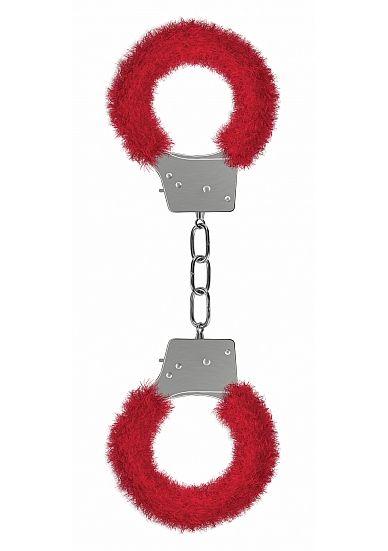 Shots Ouch Beginner's Handcuffs Furry - Red