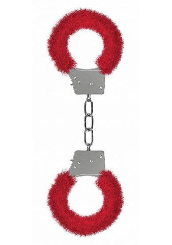 Shots Ouch Beginner's Handcuffs Furry - Red