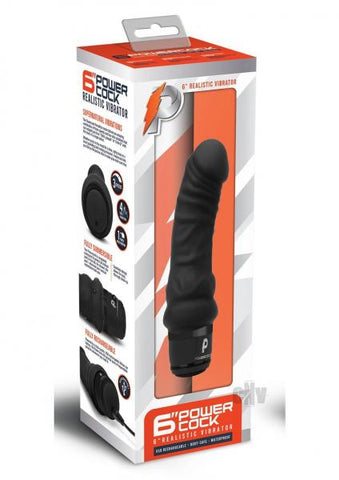 Powercocks 6 Realistic Vibrator - Black