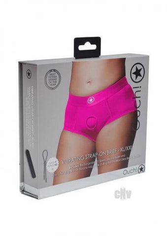 Ouch! Vibrating Strap-on Brief Pink Xl/xxl