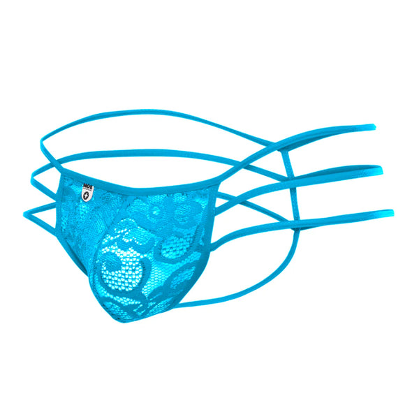 Triple Lace String Thong Turquoise L/Xl