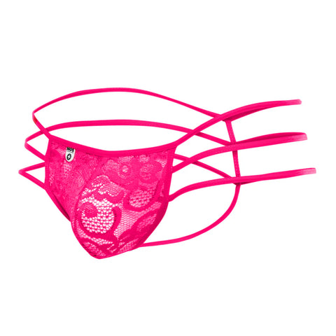 Triple Lace String Thong Hot Pink L/Xl