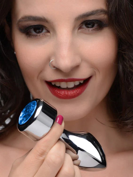 BOOTY SPARKS WEIGHTED BLUE GEM ANAL PLUG LARGE