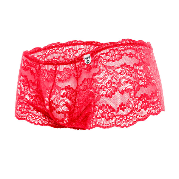 Rose Lace Boy Short Red S/M