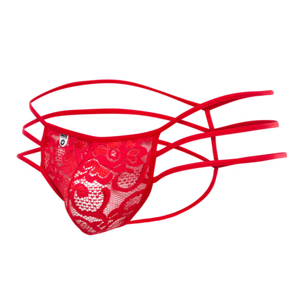 Triple Lace String Thong Red L/Xl