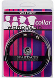 Wordband Collar Whore Black Leather