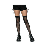Stiched Up Fishnet Thigh High Os Black