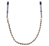BLACK TWEEZER NIPPLE CLAMPS W/ BEADED CHAIN