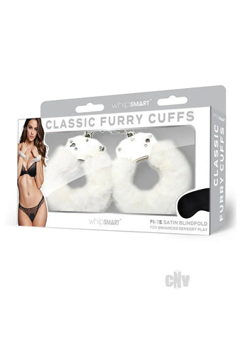 Whipsmart Furry Cuffs Eye Mask Wht