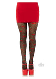 Spandex Dot Cherry Tights Os Blk