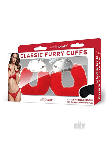 Whipsmart Furry Cuffs Eye Mask Red