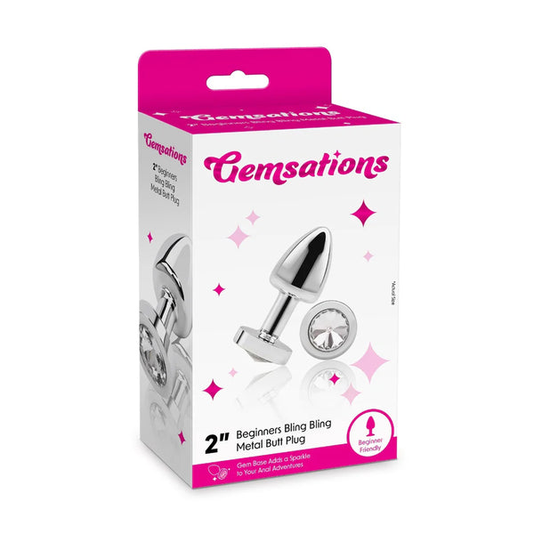 Gemsations 2" Beginners Bling Bling Metal Butt Plug Silver