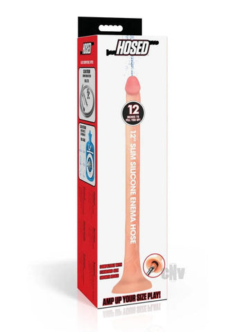 Hosed Slim Silicone Enema Hose 12 Wht