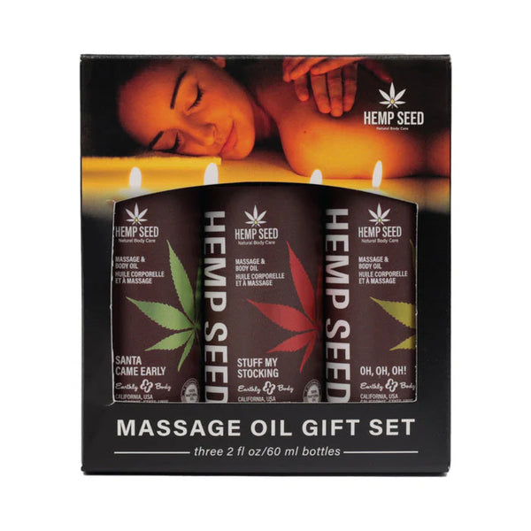 Earthly Body Hemp Seed Holiday 2024 Massage Trio Gift Set