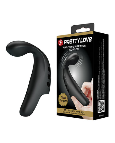 Pretty Love Gorgon Finger Vibrator - Black