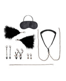 Lux Fetish 12 pc Interchangeable Collar & Nipple Clips Set