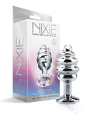 Nixie Honey Dipper Ribbed Metal Rainbow Jeweled Butt Plug - Small