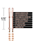 Nixie Pearl Drop Tweezer Nipple Clamps - Rose Gold