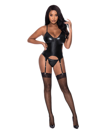 Hard Candy Basque & Cheeky Panty Black L/XL