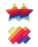 Pretty Pasties Pride Cross & Star Rainbow - 2 Pair