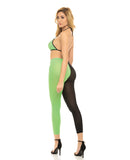 Pink Lipstick Block You Out Bra & Legging Black/Green O/S