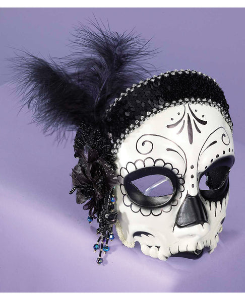 Day of the Dead Skull Flapper Mask