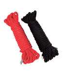 WhipSmart Heartbreaker Satin BDSM Rope - Black/Red Set of 2