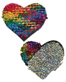 Pastease Color Changing Flip Sequins Heart - Rainbow O/S