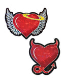 Pastease Angel & Devil Glitter Heart - Red O/S