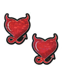 Pastease Devil Glitter Hearts w/Horns & Tail - Red O/S