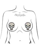 Pastease Glittering Punisher Skull - White/Black O/S