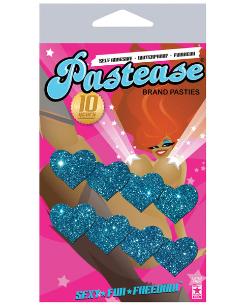 Pastease Mini Glitter Hearts - Turquoise Pack of 8