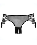 Adore Lavish & Lace Crotchless Panty Black O/S