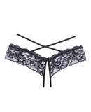 Adore Dare Me Cross Waist Open Lace Panty Black O/S