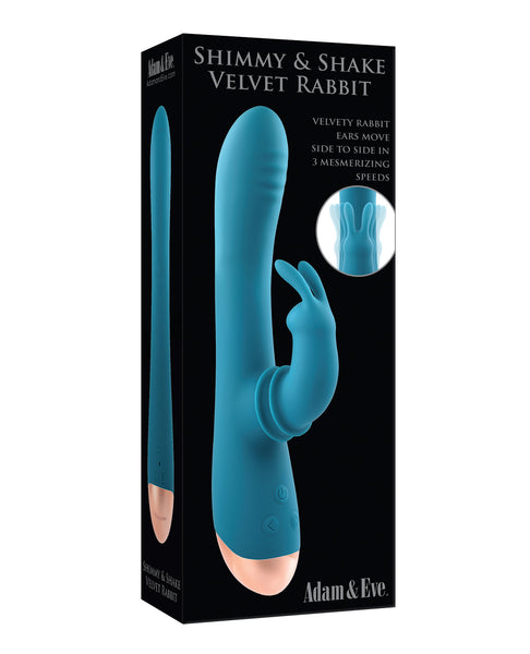 Adam & Eve Shimmy & Shake Velvet Rabbit - Teal