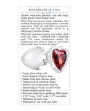 Adam & Eve Red Heart Gem Glass Plug - Large