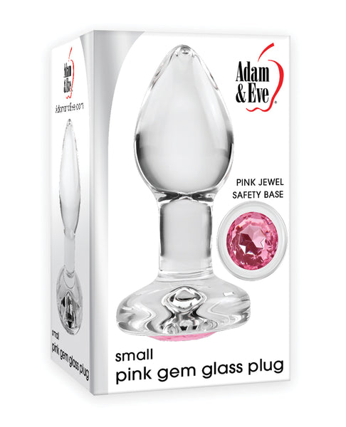 Adam & Eve Pink Gem Glass Plug - Small