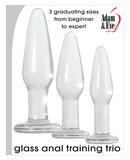 Adam & Eve Glass Anal Training Trio - Clear