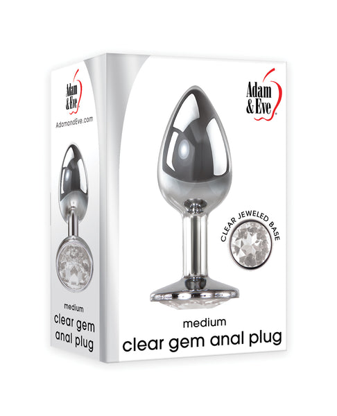 Adam & Eve Clear Gem Anal Plug Medium