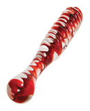 Adam & Eve Eve's Sweetheart Swirl Glass Dildo - Clear/Red