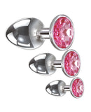 Adam & Eve Pink Heart Gem Anal Plug Set